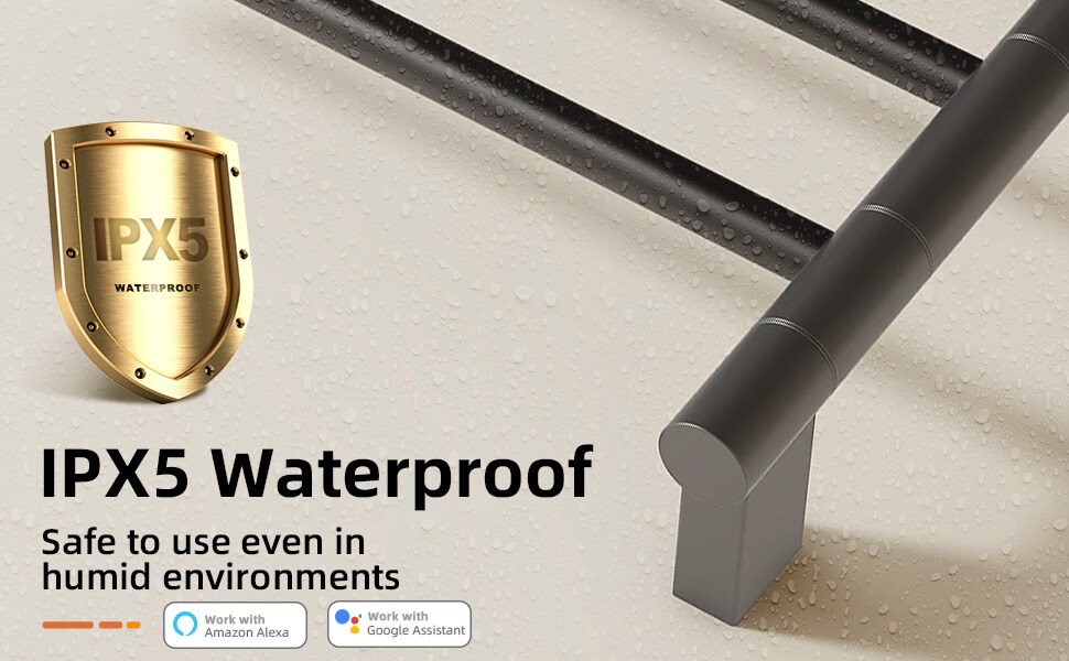 SIOYIE Smart Rotating Heated Towel Rack For Bathroom, Wall-Mounted Electric Towel Dryer With Swivel Bars, Smart Timer, Low Carbon Steel, IPX5, Plug-in/Hardwired, Towel Warmer With Wi-Fi App ControlW_voghion.com